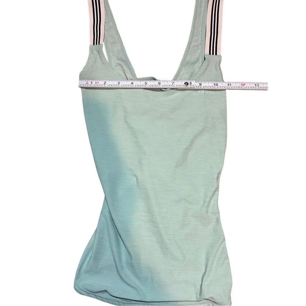 adidas women’s light green cross back tank top Sz S - Image 5
