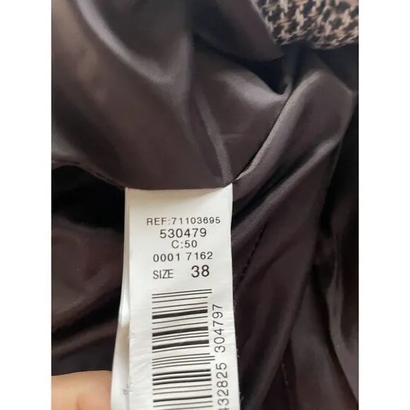 MNG by‎ Mango Brown Plaid Two Button Blazer Women Sz 6 - Image 6