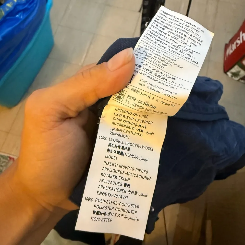 Sisley Navy Blue Lyocell Drapey Trench Coat Size 4 - Image 5