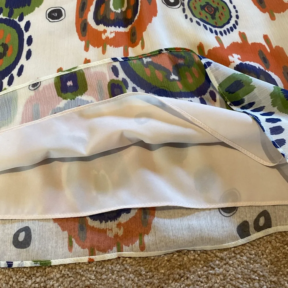 Anthropologie Willa Story Flutter S/S High Neck Layered Shell Top SMALL Green - Image 3