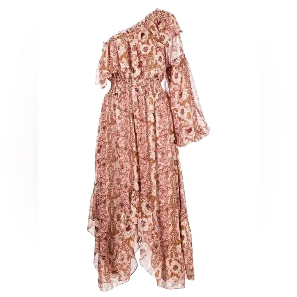 MISA Vola Floral One Shoulder Midi Dress San Lorenzo Flora Pink Size XS NWT - Image 5