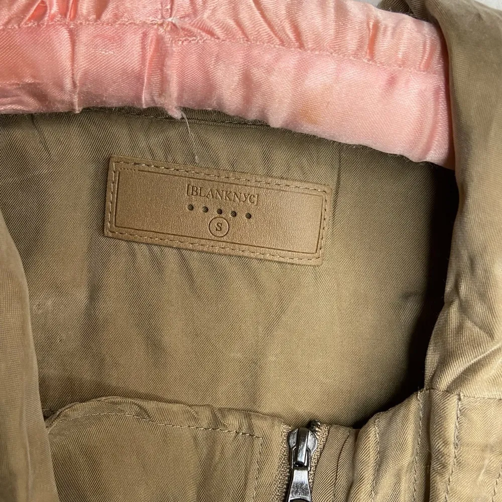 Blank NYC Draped Asymmetric Zip Moto Jacket Sz Small Olive Green - Image 2