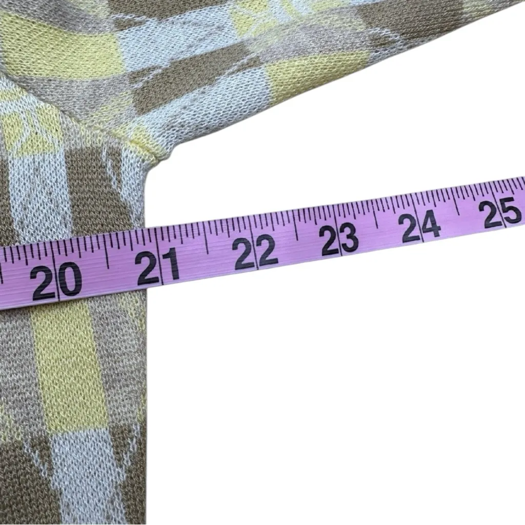 heartloom NWT Yellow Argyle Sweater Cardigan Size L - Image 5