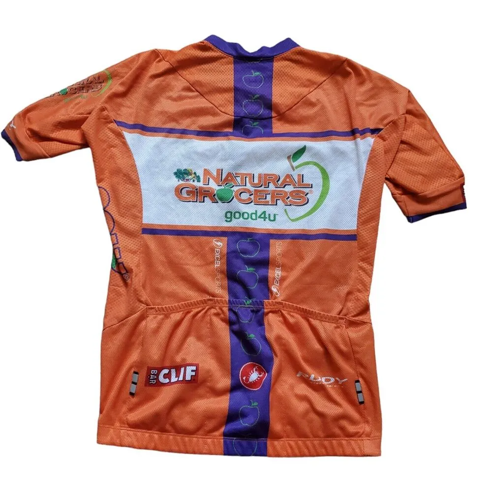 Castelli Cycling Jersey Women Medium Shirt Short Sleeve Orange Natural Grocers Size undefined - Image 2