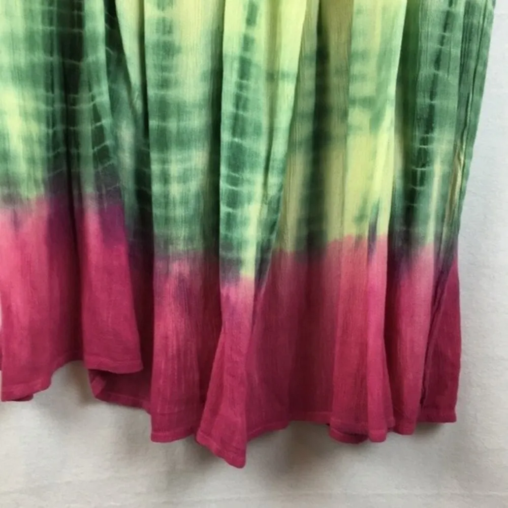 Derek Heart Green & Pink Tie Dye Maxi Skirt NEW L - Image 4