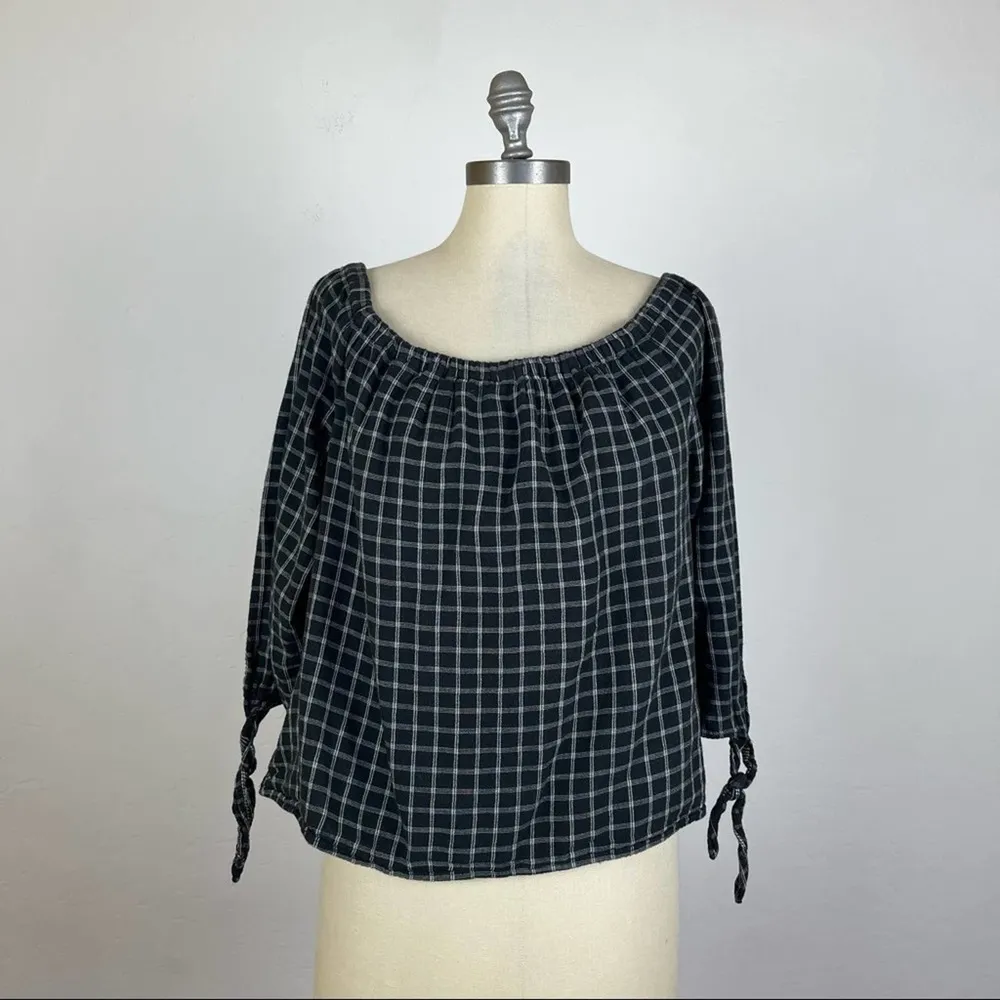 Madewell Plaid Off the Shoulder Top - Image 20
