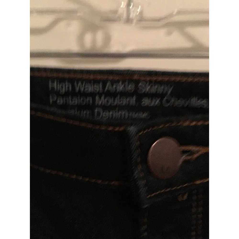 Mossimo Women's Size 8 Jeans with Hem Side Zippers Blue Denim Skinny Ankle - Image 5