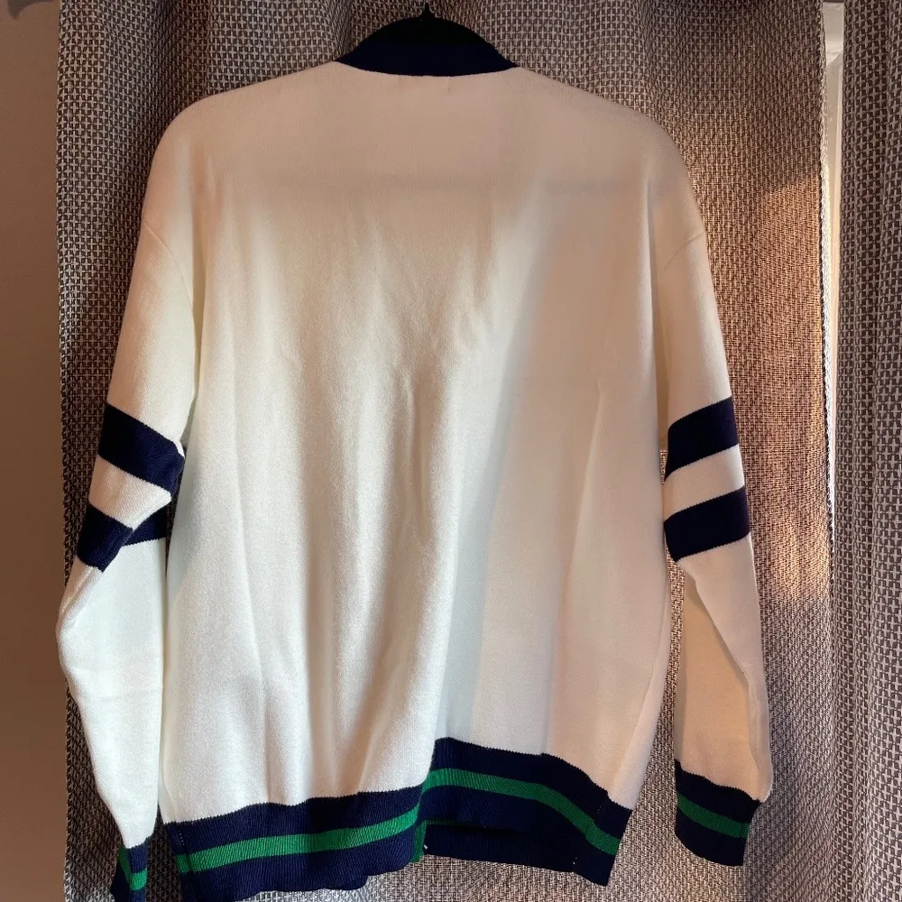 NWOT Oneleven Loose Striped Contrast Color Knitted Cardigan, Size Large - Image 4