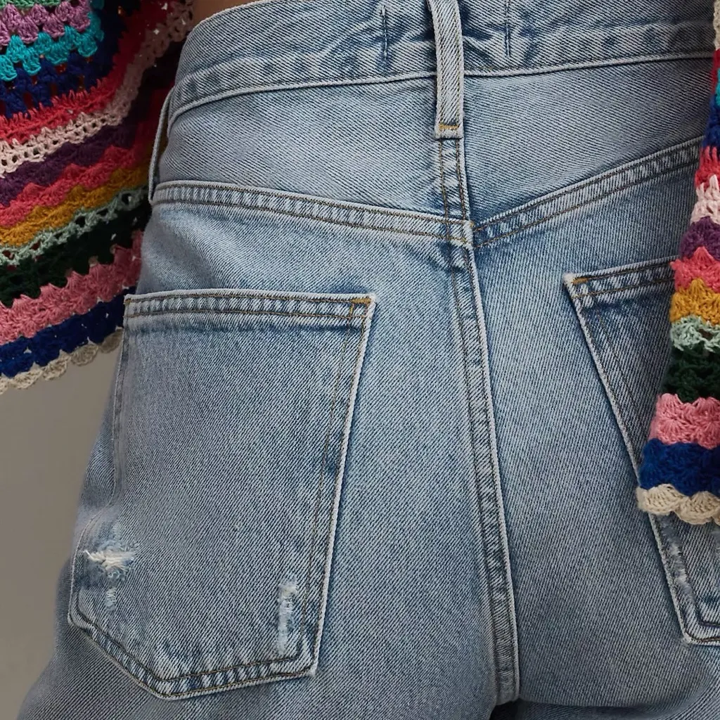 AGOLDE 90s Crop Mid-Rise Loose Straight Jeans Medium Wash Size 23 Organic Denim - Image 8