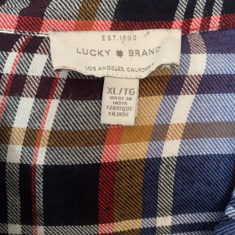 Lucky Brand Shirt Womens Extra Large XL Multicolor Plaid Button Up Tunic Top - Image 6
