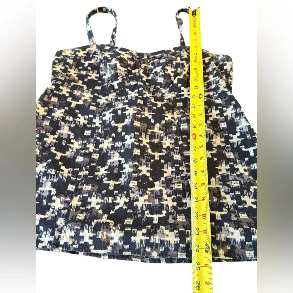 Patagonia Hemp Blend Odalisque Tank Top Black Beige Back Zipper Womens Size 8 - Image 6