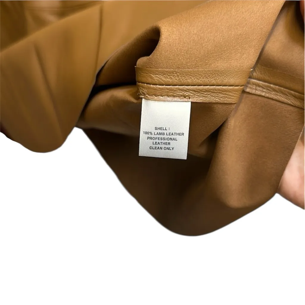 Pearl by Lela Rose Lamb brown Leather Mini Dress NEW Size 4 - Image 7