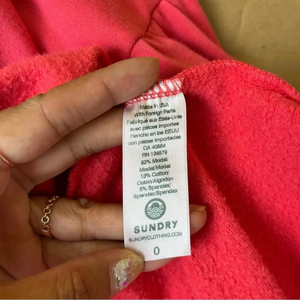 Sundry Pink La Vie Em Rose Sweatshirt XS - Image 7