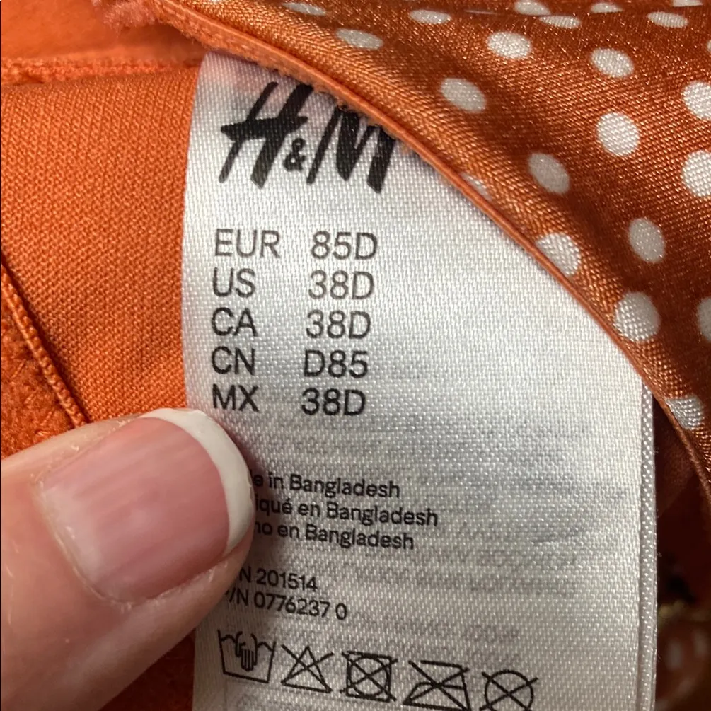 H&M Orange Polka Dot Swimwear Bottom size 12, Top 38D - Image 4