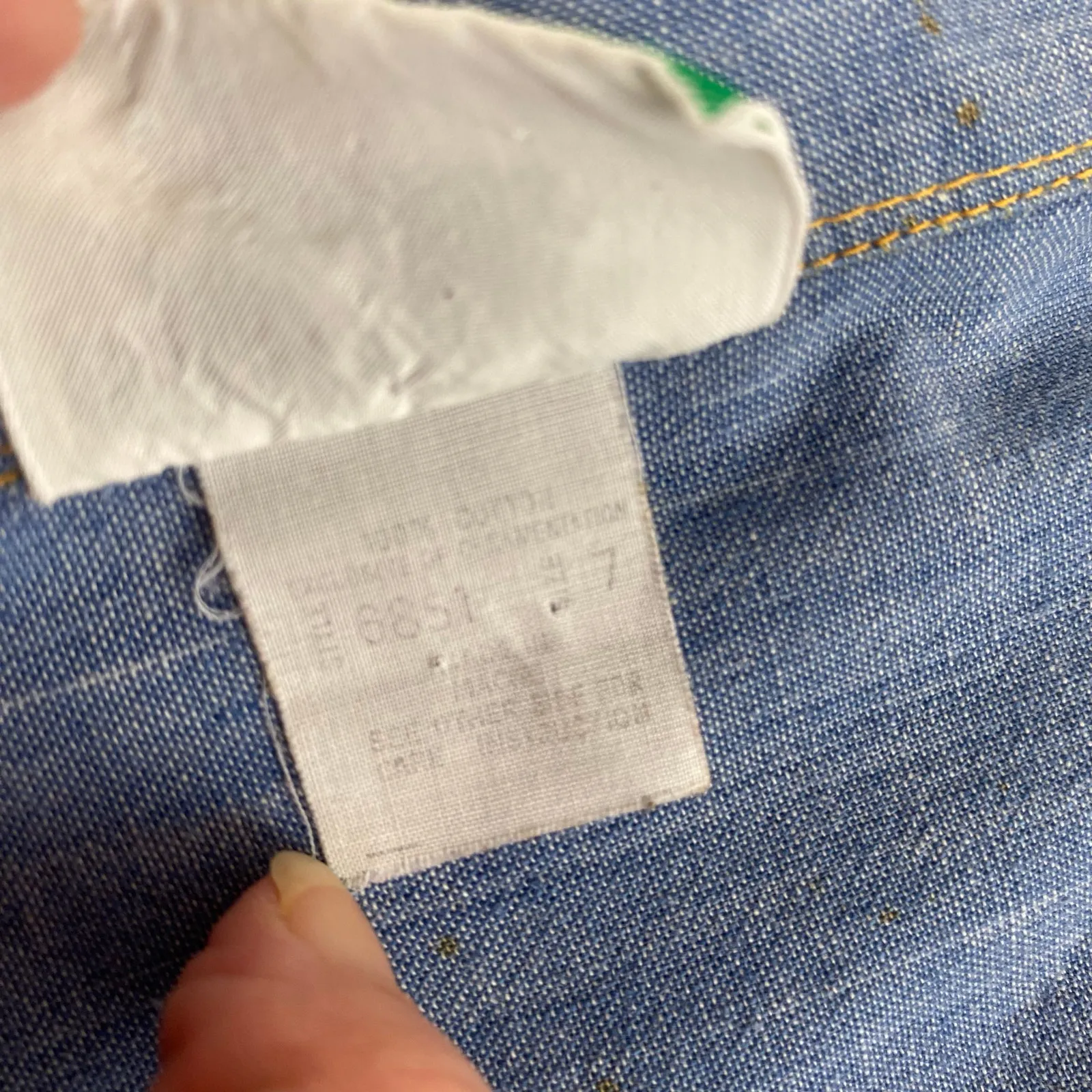 Vintage 70s Moody's Goose Disney Embroidered Chambray Denim Button Down Top Blue - Image 11