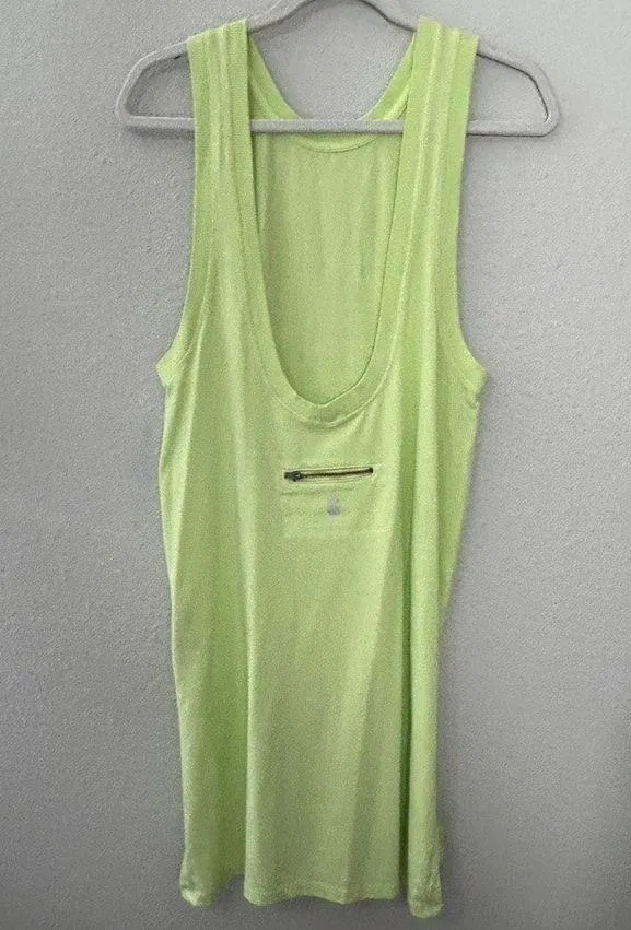 NEW Free People Hot Shot Tunic Tank Coral Lime Green Oversize Small Athleisure - Image 8