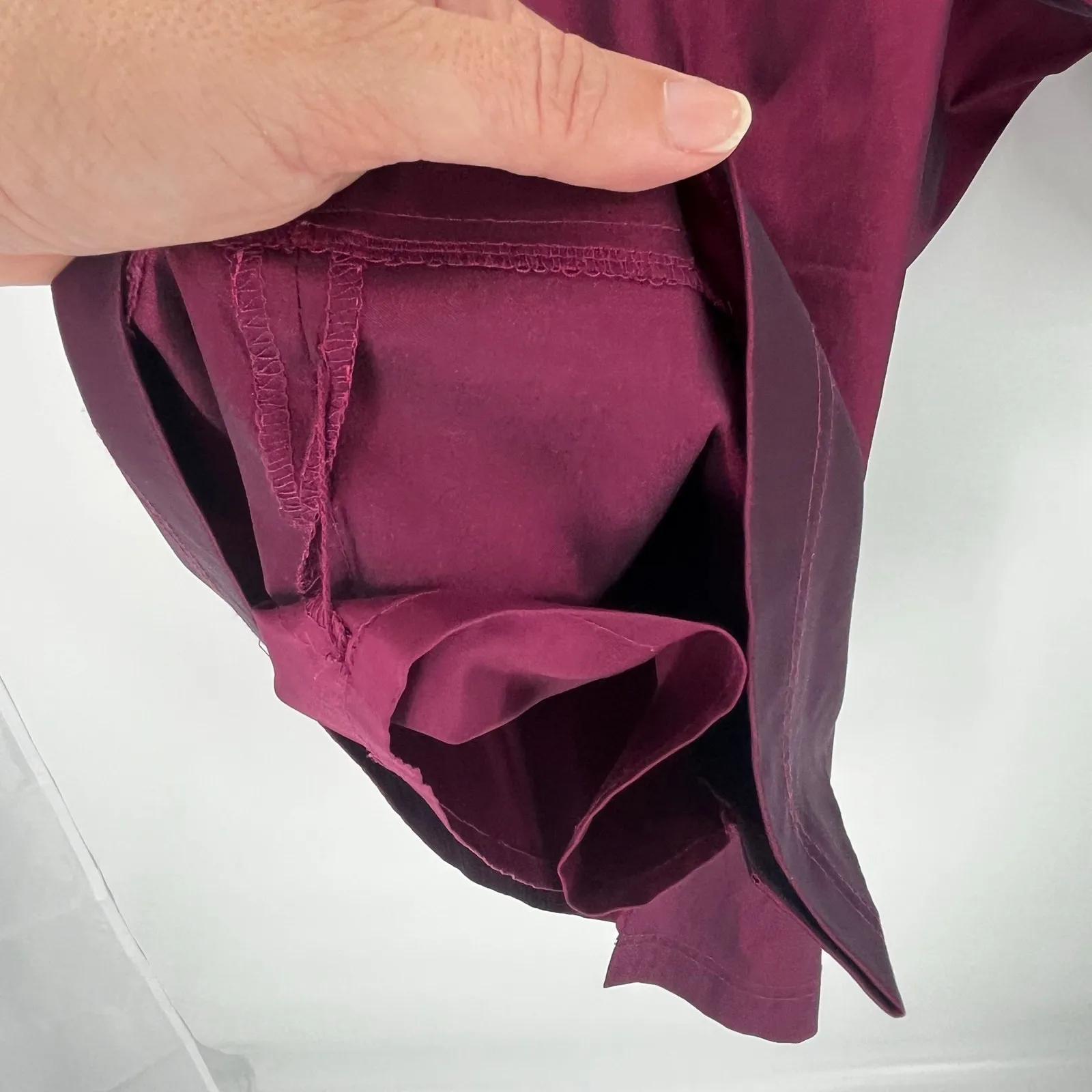 Adrianna Papell Satin Sheath Dress Sz 4 Magenta Shiny Ruching Cocktail Formal - Image 9