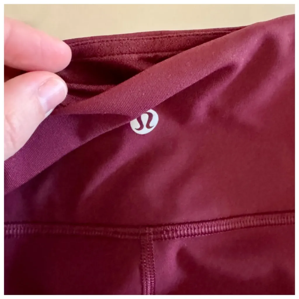 Lululemon Wunder Under High-Rise Tight 28" Mesh Leggings, Garnet (Red) sz. 6 - Image 8