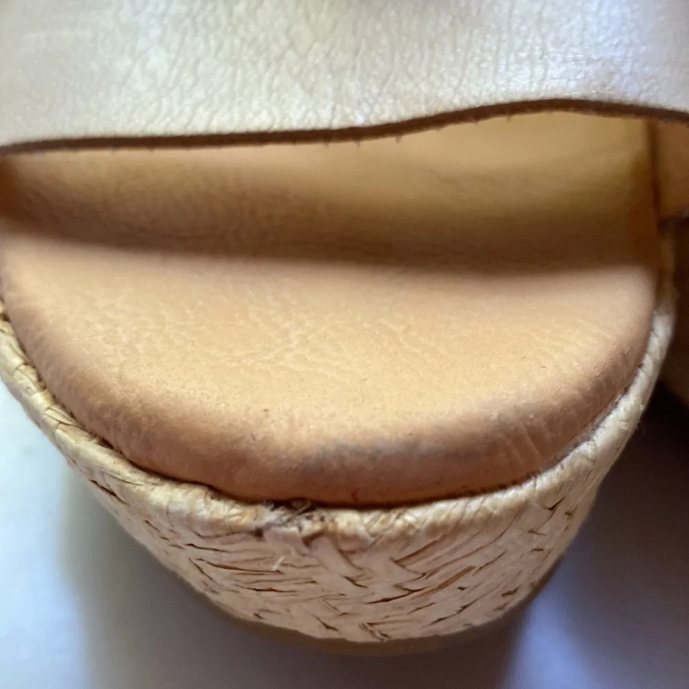 Korks Kork-Ease Leather Wedge Strappy Sandal 10.5 Comfort Jessie Off-white Shoes - Image 8