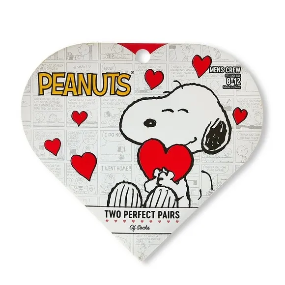 Snoopy Peanuts Valentine's Adult 2 Pack Gift Box Socks NWT - Image 2
