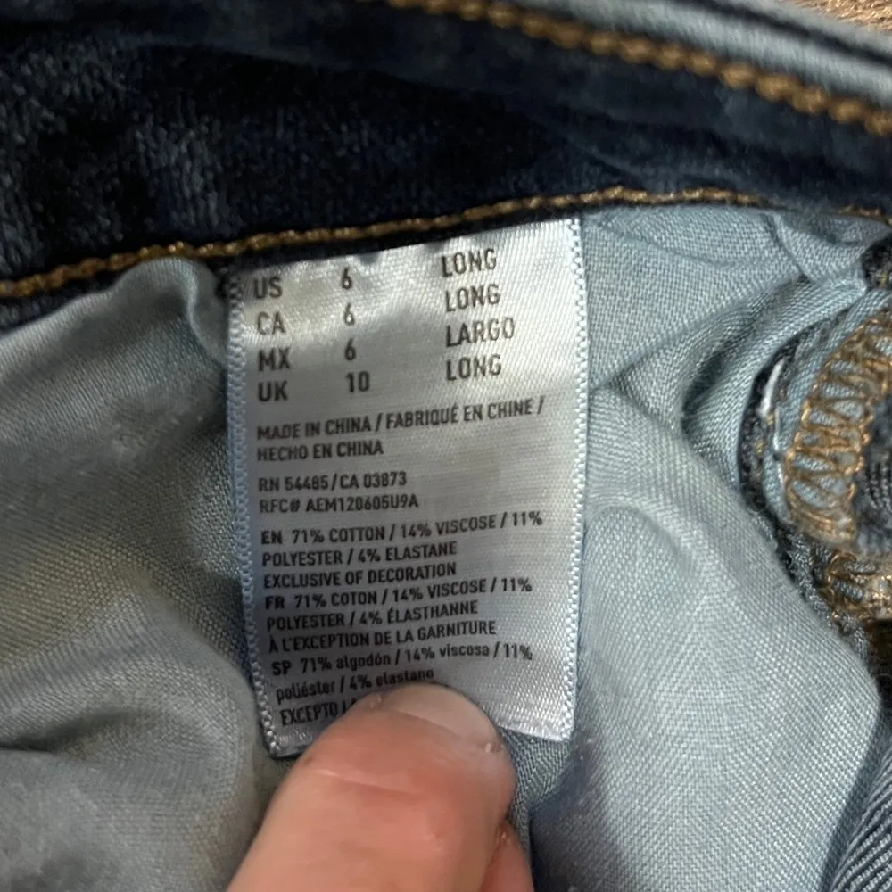 American Eagle Super Stretch X4 Jegging Denim Jeans Womens 6 Long Dark Wash Tall - Image 9