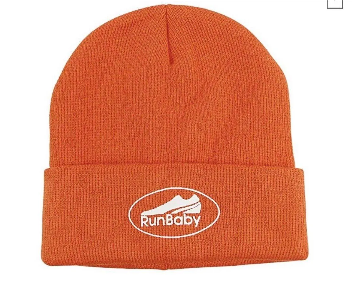 New Runbaby Orange Reflective Beanie Skull Cap - Image 2
