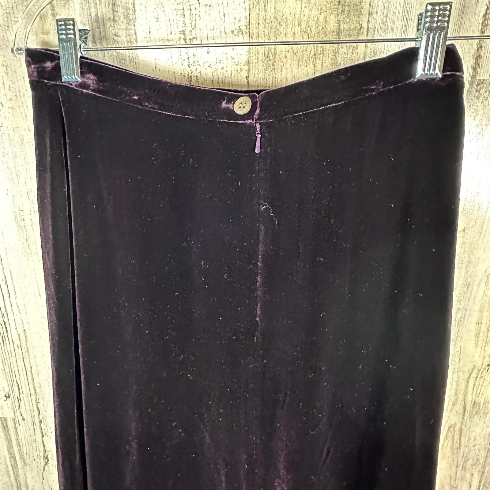 Laura Ashley Vintage Purple Velvet Maxi Skirt – Silk Blend – Size 8 – MSRP $160 - Image 4