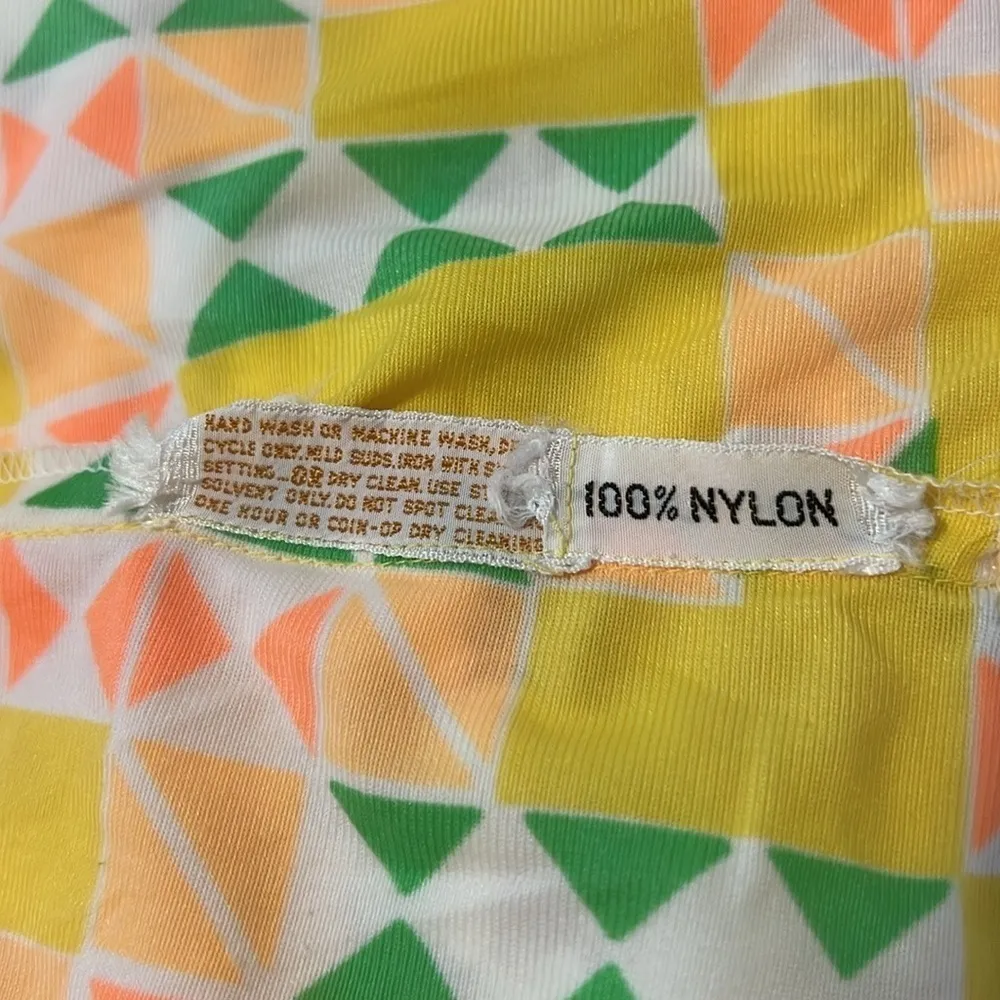 Vintage Vanda Fashions Key West Hand Print Floral Handkerchief Hem Blouse Top Yellow Size undefined - Image 4