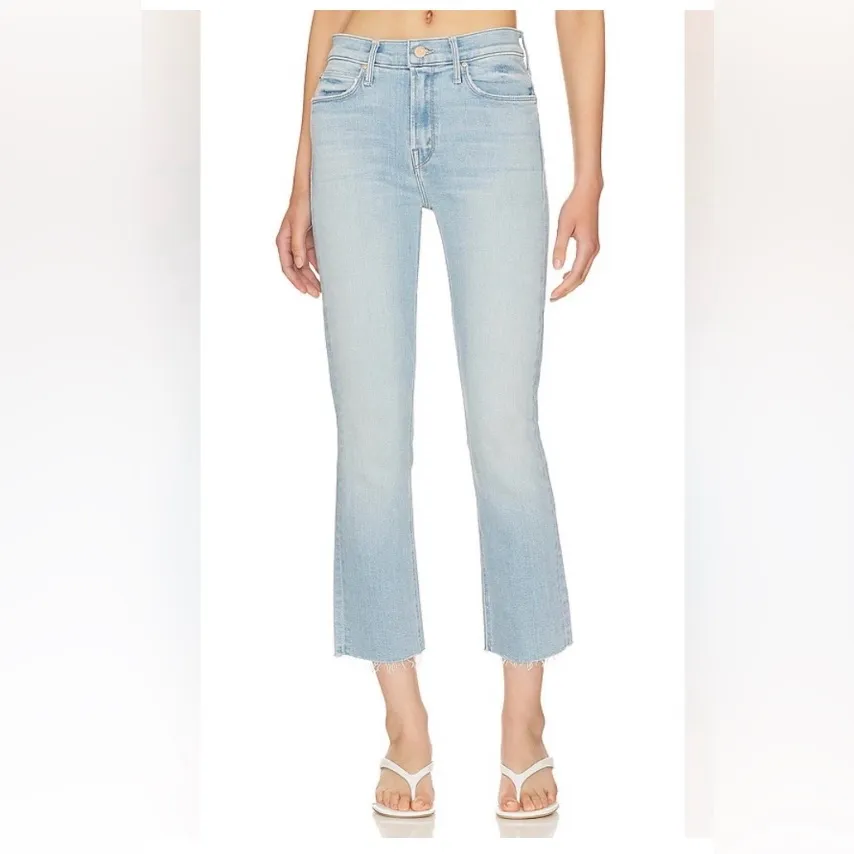 MOTHER The Mid Rise Dazzler Ankle Fray Jeans Blue Size 34 - Image 2