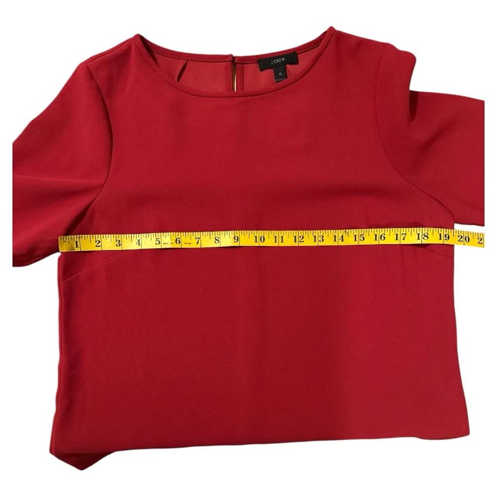 J.Crew Ruffle Bell Sleeve Blouse Red Size 10 NWT Work Party Top - Image 5