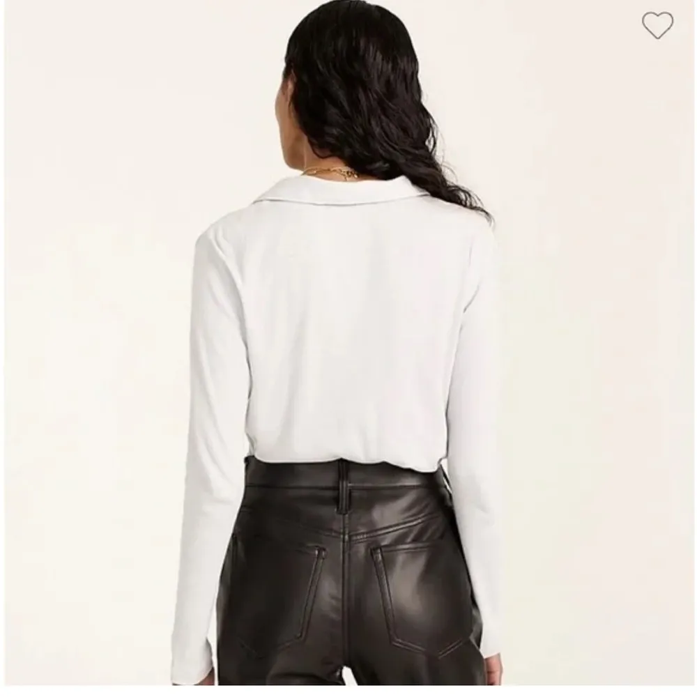 J crew white Ribbed polo long sleeve T-shirt size small new - Image 3