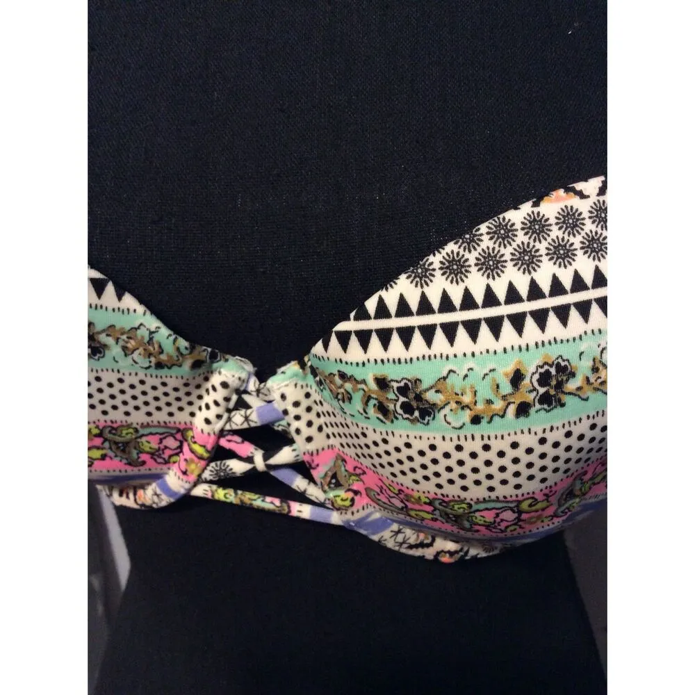 Victoria's Secret Halter Bikini Top 36C Padded Removable Straps VNC - Image 4