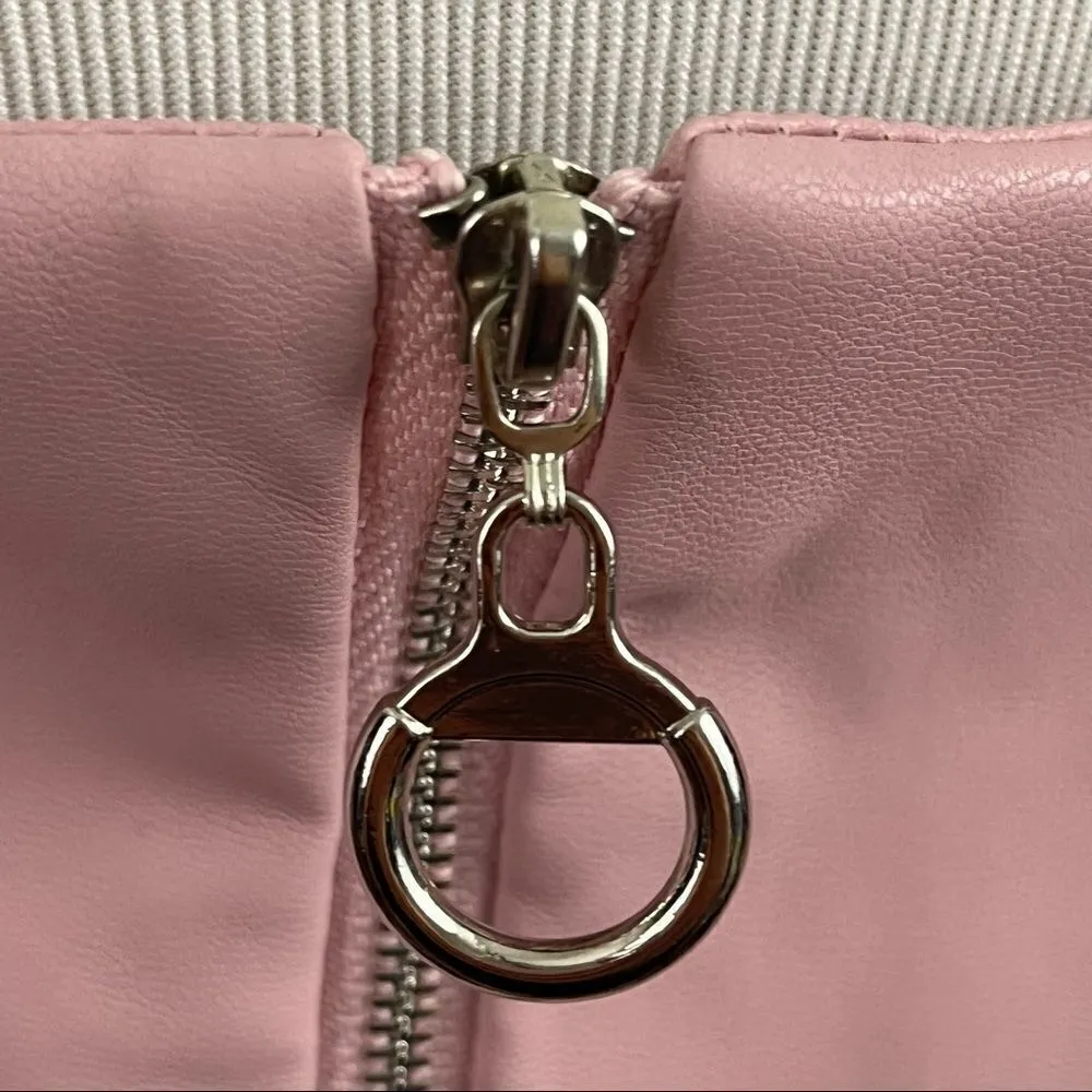 ASOS Parisian Bubblegum Pink Vegan Leather Bustier Sheer Sleeve Top 10 - Image 7