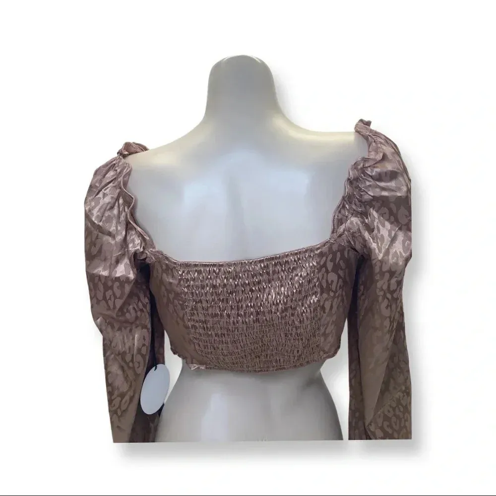 Milk & Honey Size Large Satin Cheetah Print Wired Bustier Top. New With Tags. - Image 3