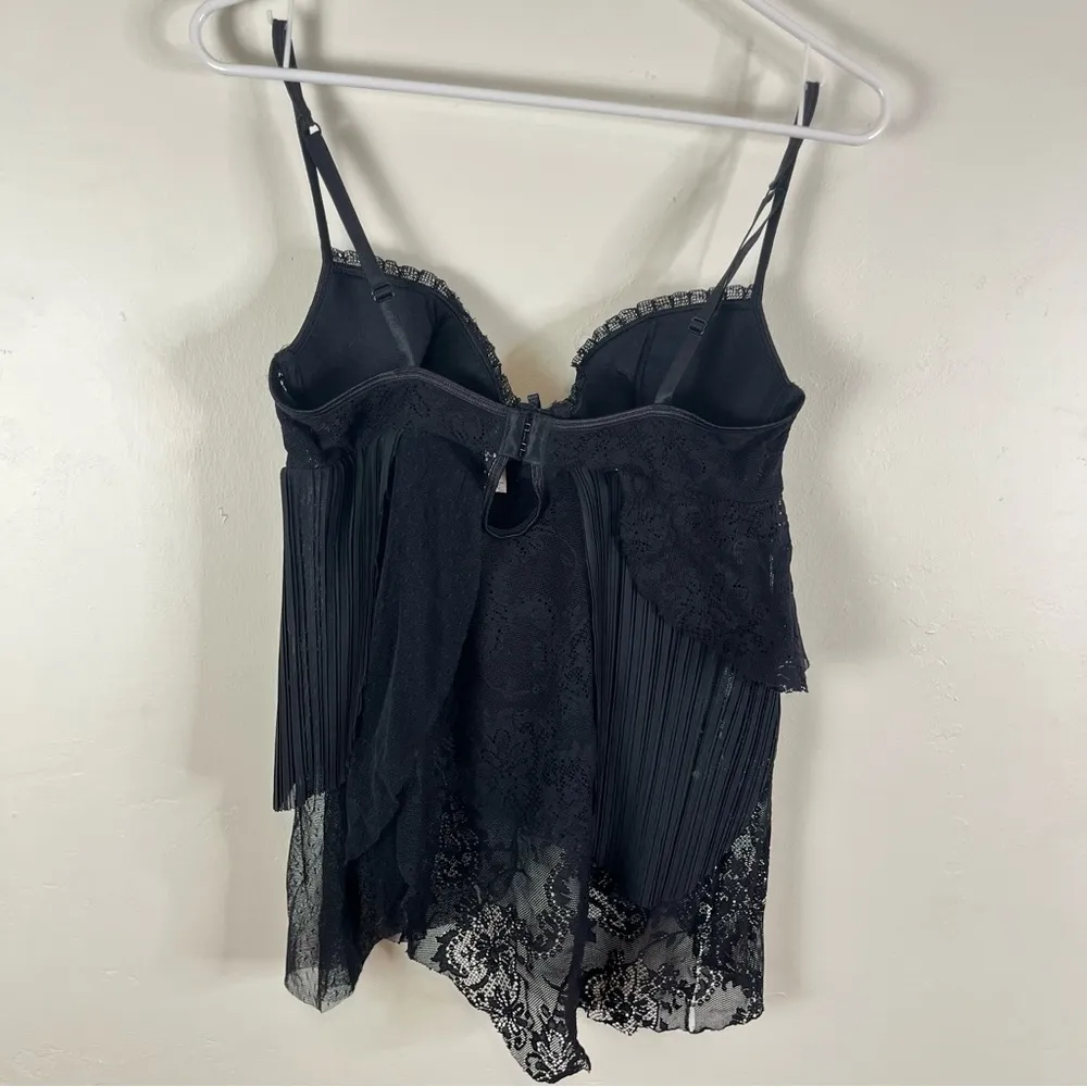 Victoria Secret Black Lace Balconette Cami Top 36C Black - Image 3