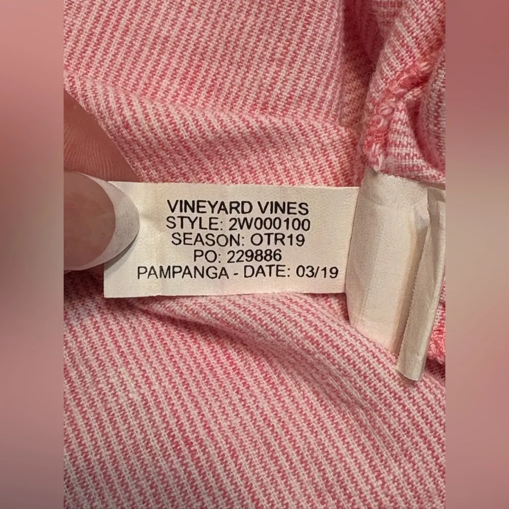 Vineyard Vines Pink 3/4 Sleeve Polo Tunic Linen and Cotton size M - Image 8
