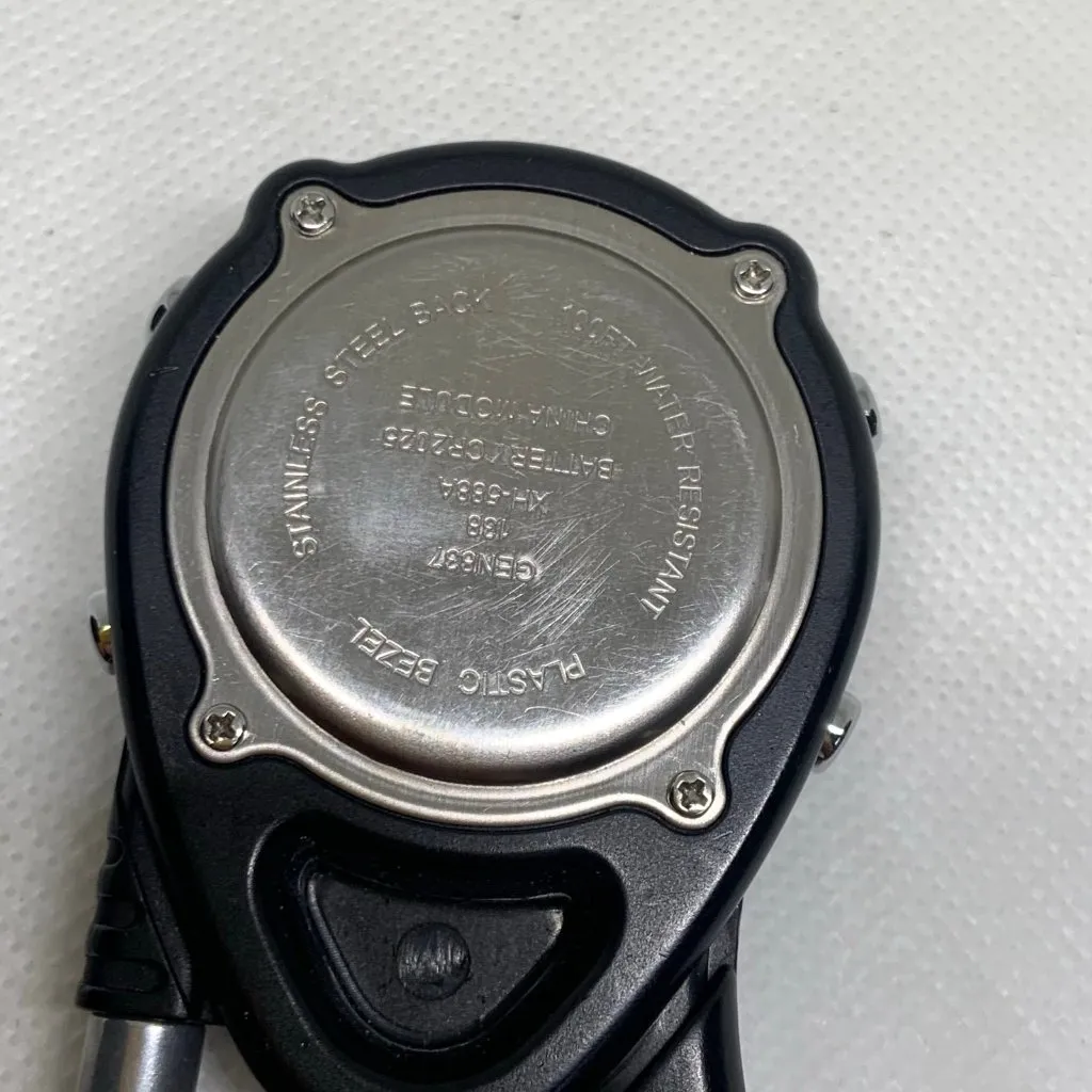 Geneva clip on fob quartz digital watch black 42mm light up running - Image 5