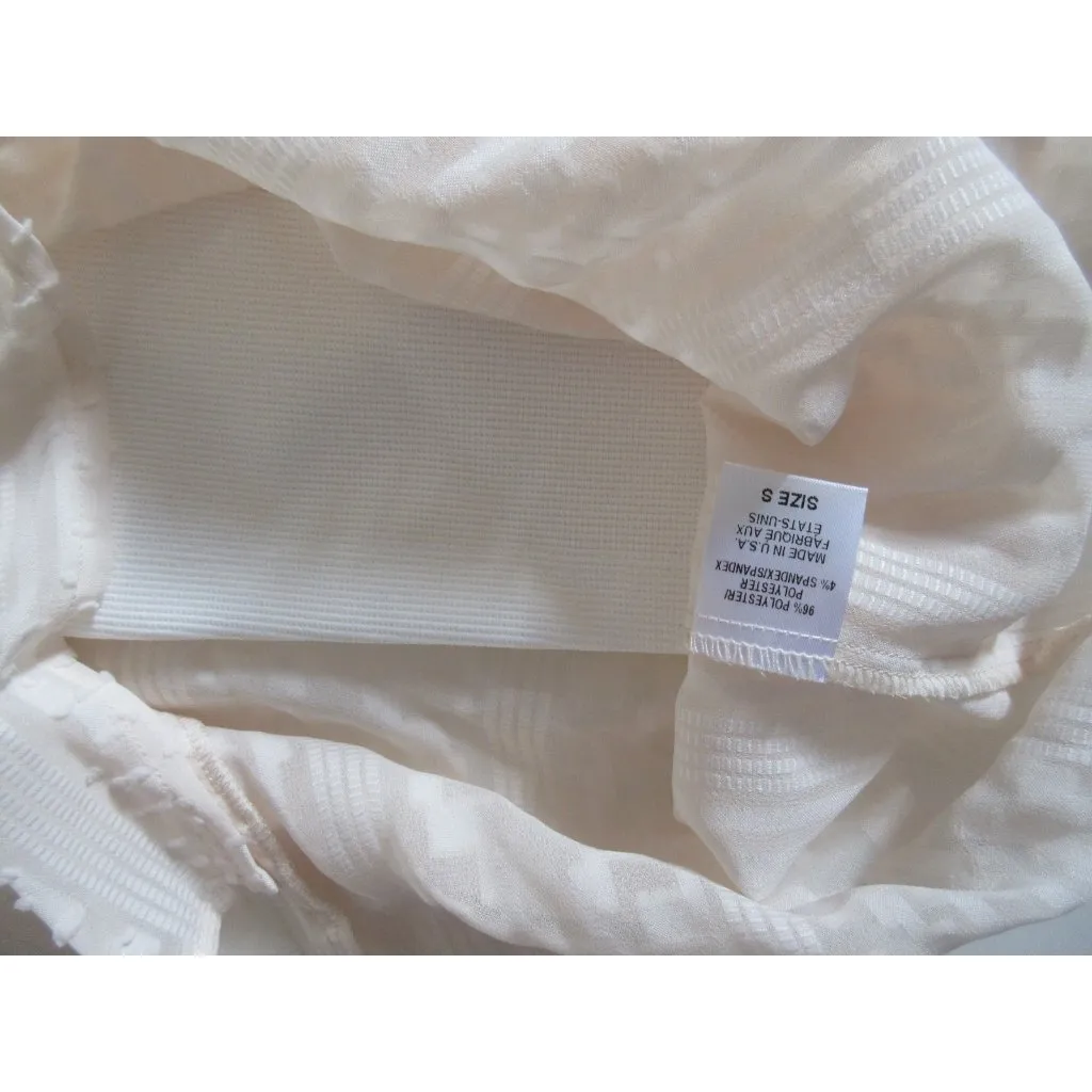 NWT Ronny Kobo JANINE in Bone Sheer Textured Burnout Skirt Cutout Dress S $358 - Image 8