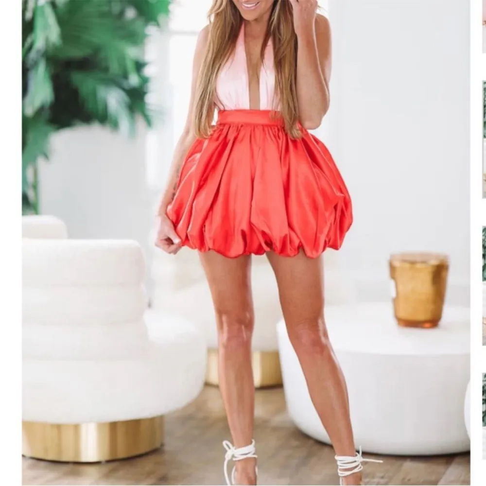 NWT The Vintage Shop Pink & Red Bubble Halter Cocktail Dress Holiday size L - Image 4