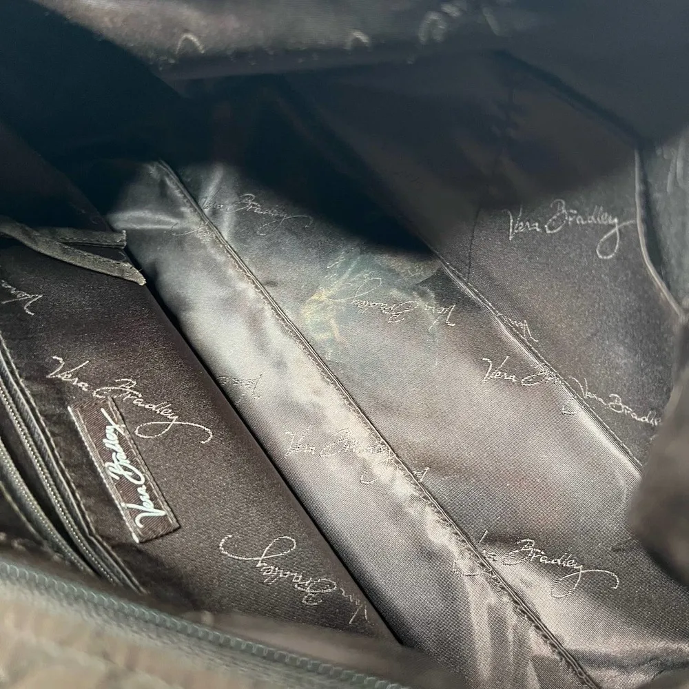 Vera Bradley  simple basic solid quilted brown two handle purse handbag minimal - Image 8