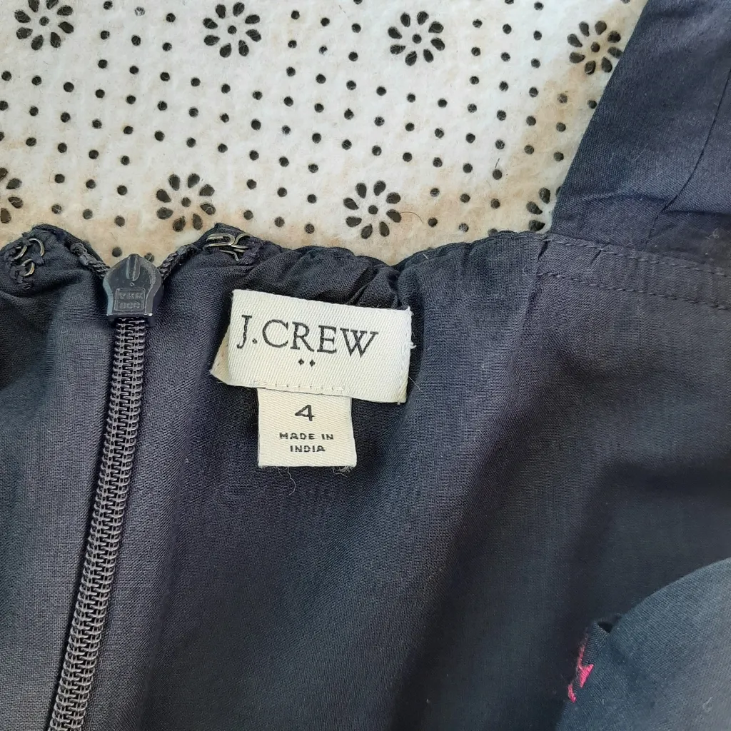 J Crew Embroidered Scalloped Tiered Dress size 4 - Image 6