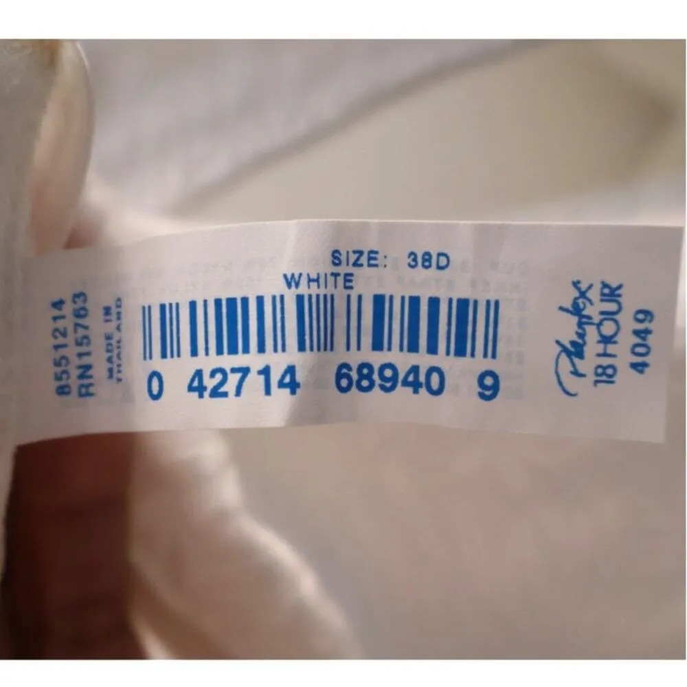 Playtex 18 Hour 4049 Side & Back Smoothing Seamless Wireless Bra White 38D - Image 5