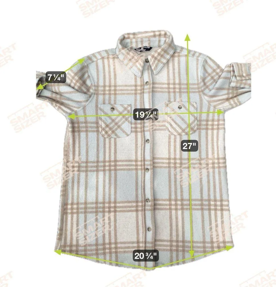 Member’s Mark Blue Tan Long Sleeve Polo Collar Button Down Shirt - Image 8