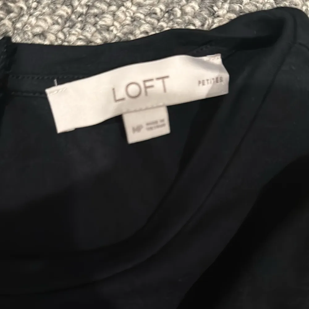 Loft Petite Black Knit Easy Fit Dress Sz MP - Image 6