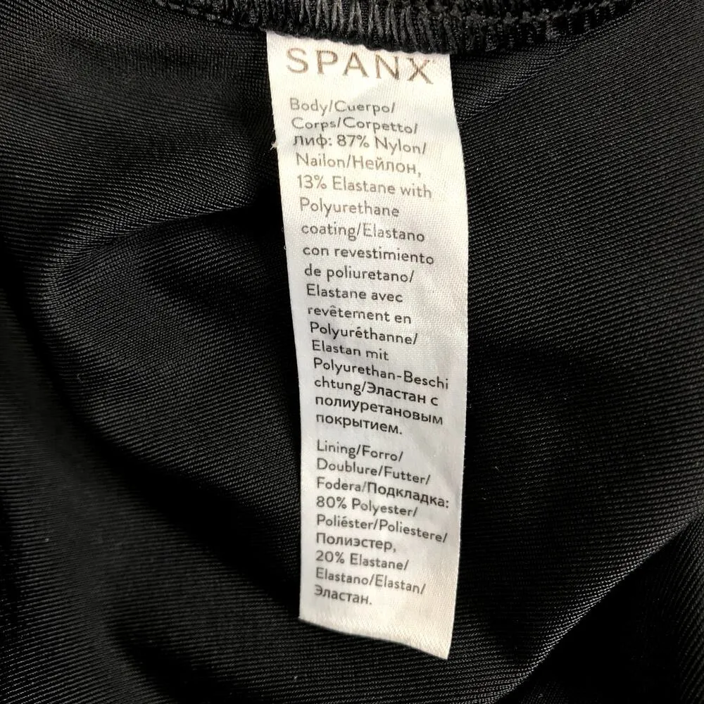 SPANX Faux Leather Leggings XL Black Wide Waist Tummy Shaping Sporty Feminine - Image 14