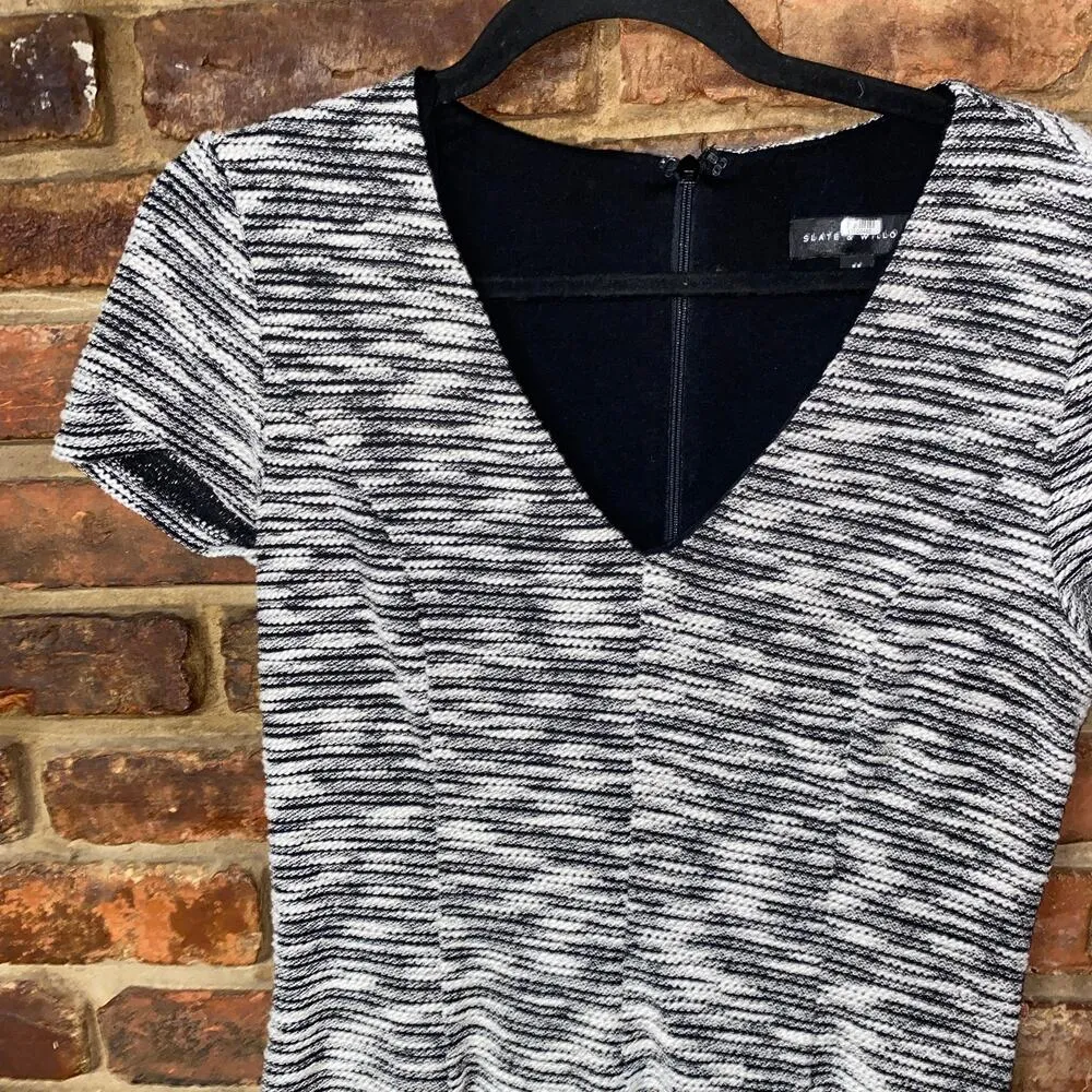 Slate & Willow Grey Knit Short Sleeve A-Line Mini Dress Women's Size Medium - Image 3