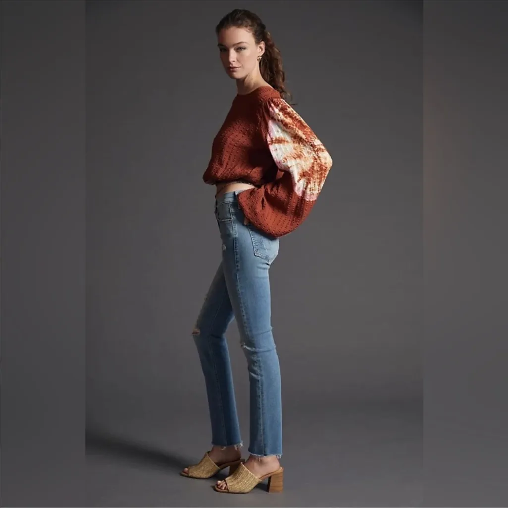 Mother Mid Rise Dazzler Ankle Fray Jeans, Weekend Kittens Wash, Distressed Denim - Image 14