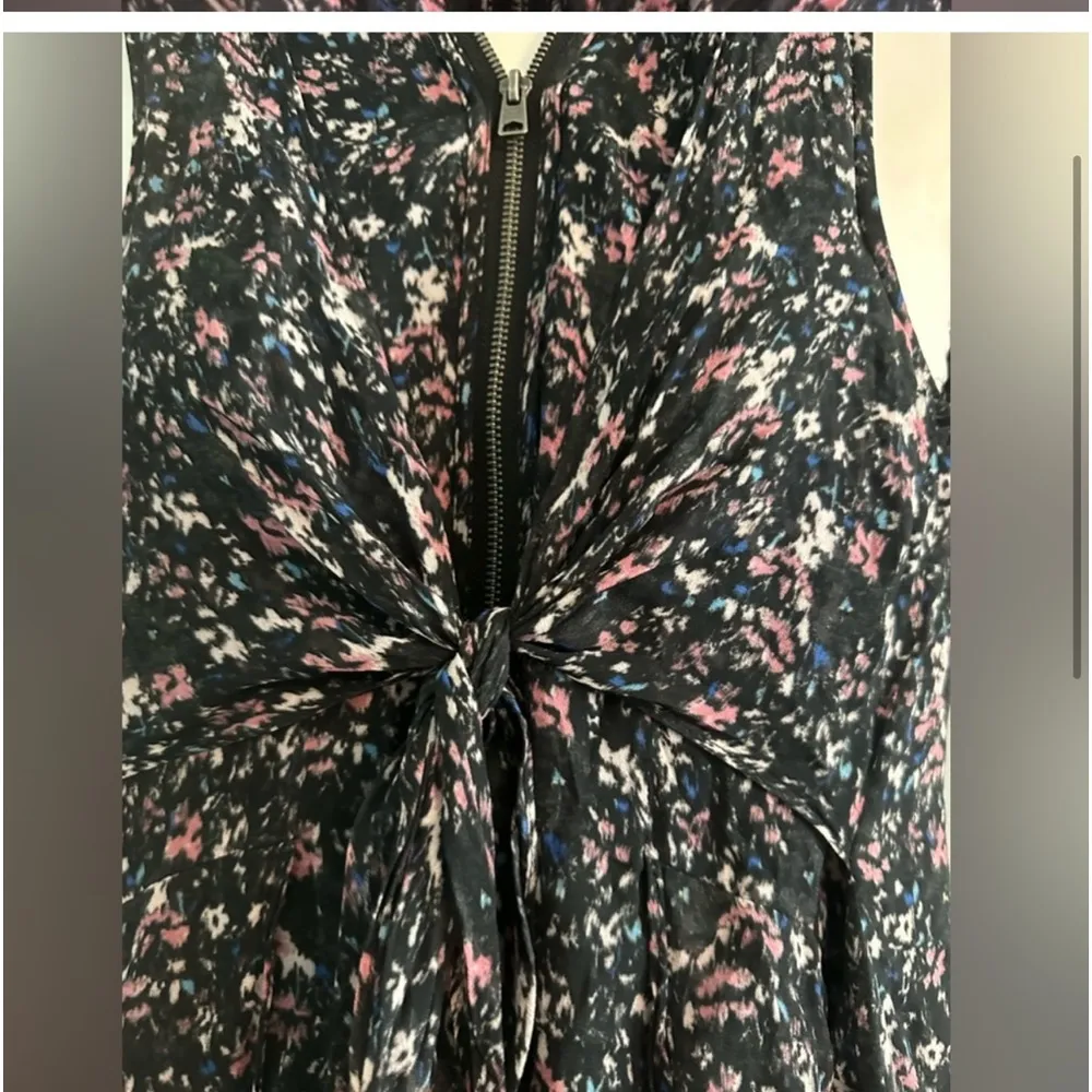 All Saints Jayda Peeper Zipper Flowy Floral Midi Dress.  Size XSmall - Image 5