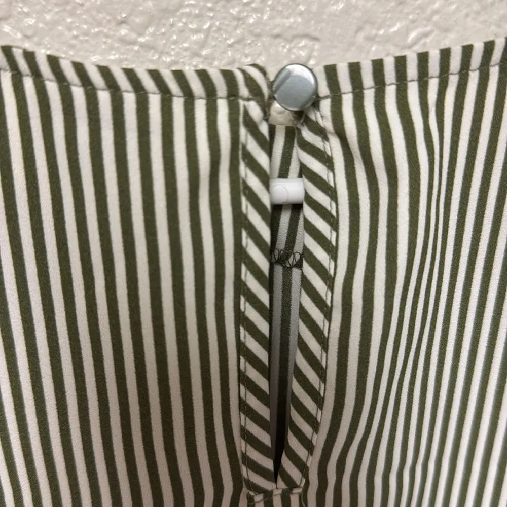 WORTHINGTON Green and Cream Striped Sleeveless Blouse  Size XL - Image 9