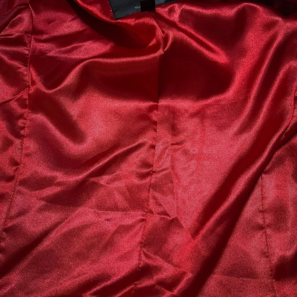 Mossimo Tweed Jacket Cropped Black Dot 3/4 Sleeve Hood Eye Closure Size M Medium - Image 7